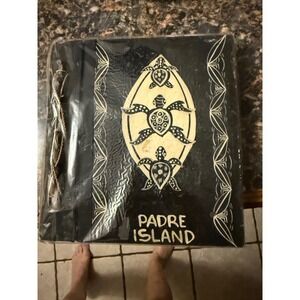 Padre Island Souvenir Photo Album Handmade Bamboo Coconut Palm Turtle New